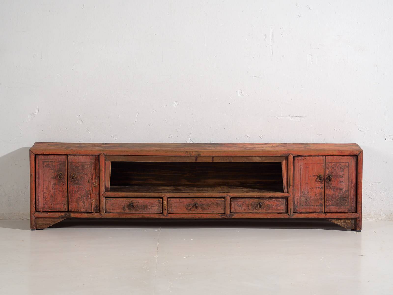 Meuble TV ancien à patine rouge (c.1900) #22