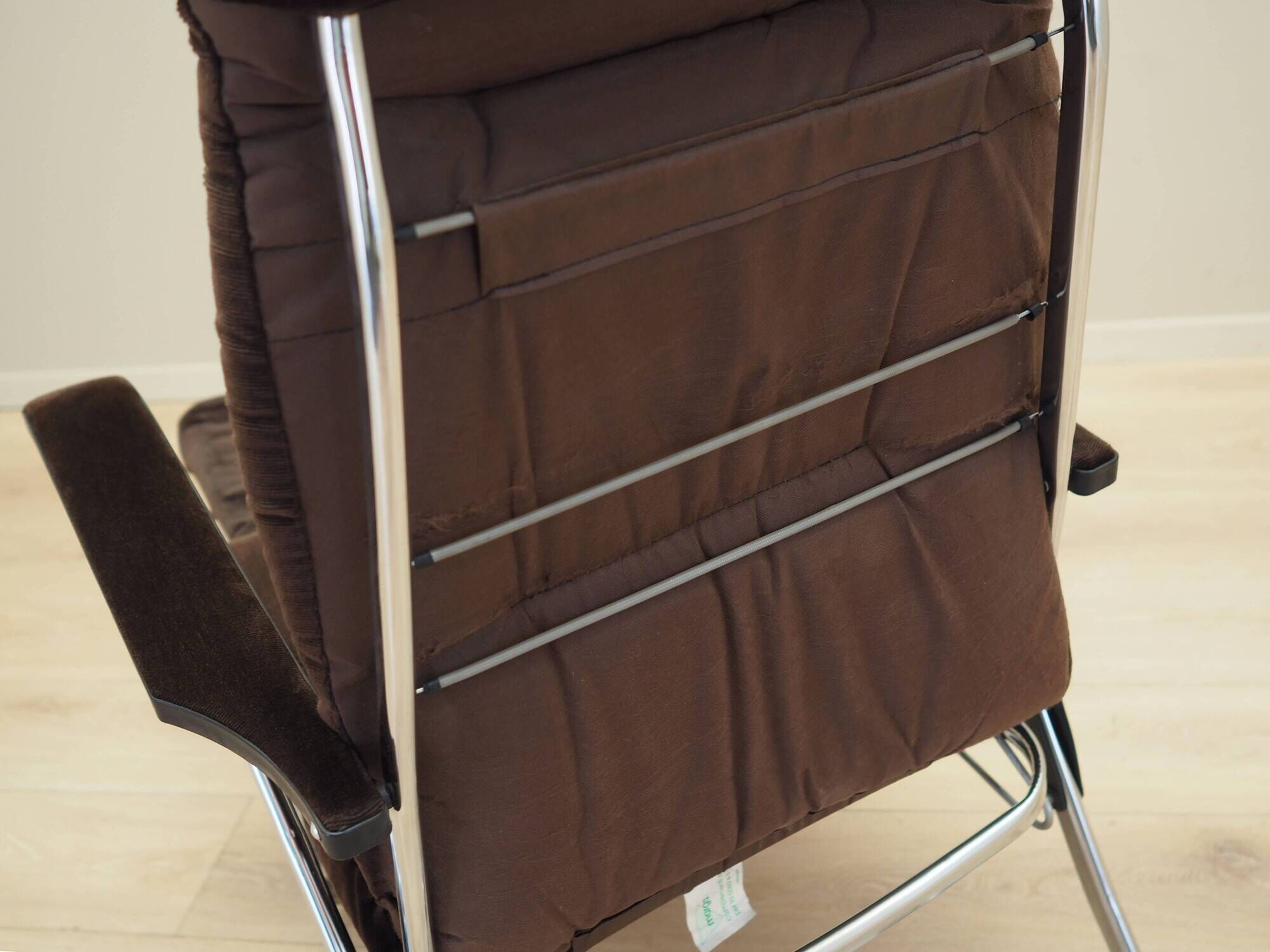 Brown velour armchair, Danish design, 1970s, production: Denmark