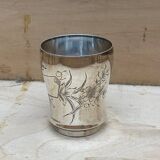 Silver timpani hallmarks Minerva goldsmith RB engraving floral decoration 40 grams