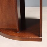 Small vintage cabinet in wood and white glass, Italian design, 1960s-1970s, original