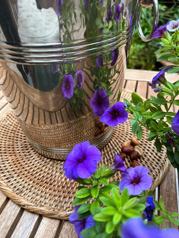 Silver metal champagne bucket