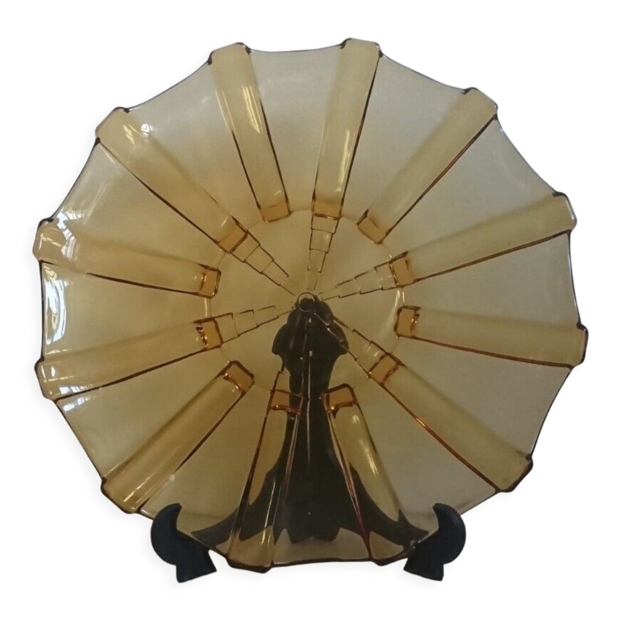 Plateau en verre ambré