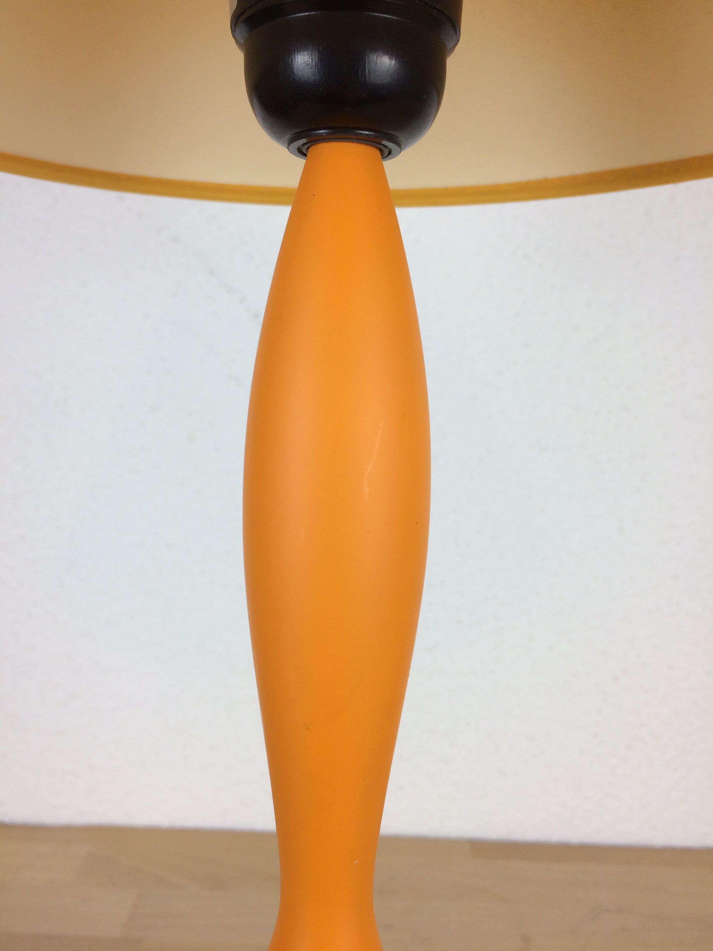 Lamp Olivier Villatte orange wood, 80s