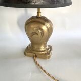 Bronze lamp, 2M fabric cable, sewn lampshade.