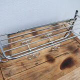 Porte manteau miroir en métal aluminium vintage années 60