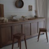 Old trading counter in solid oak – 19th century trade furniture