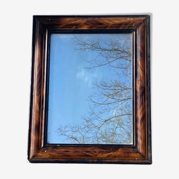 19th century rectangular wooden mirror