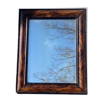 19th century rectangular wooden mirror