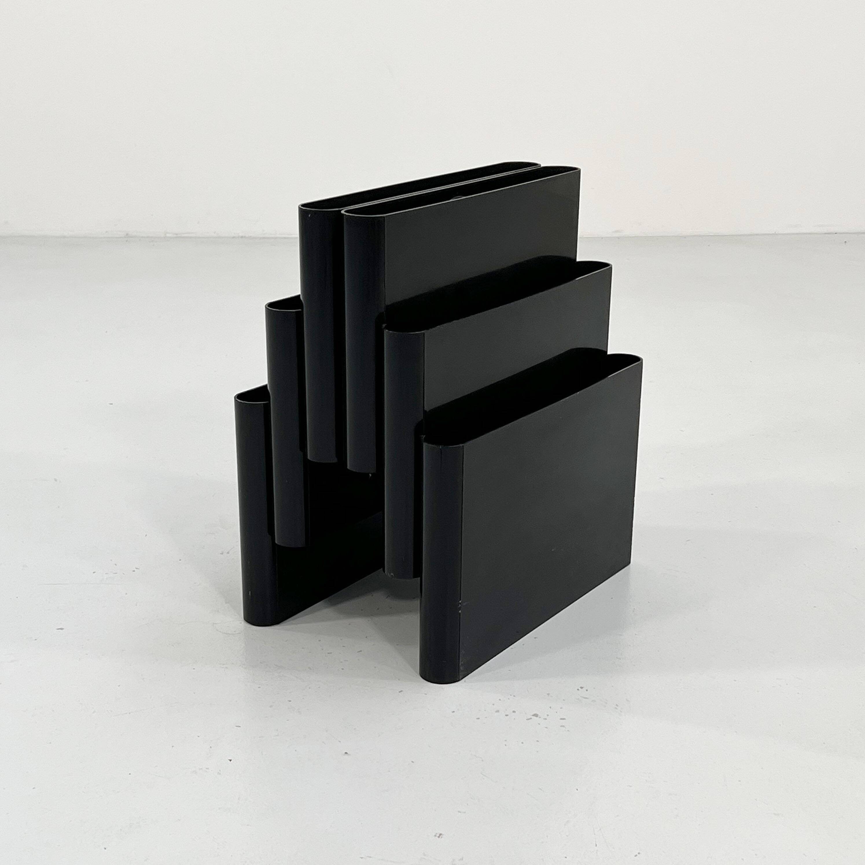 Black magazine rack by Giotto Stoppino for Kartell, 1970