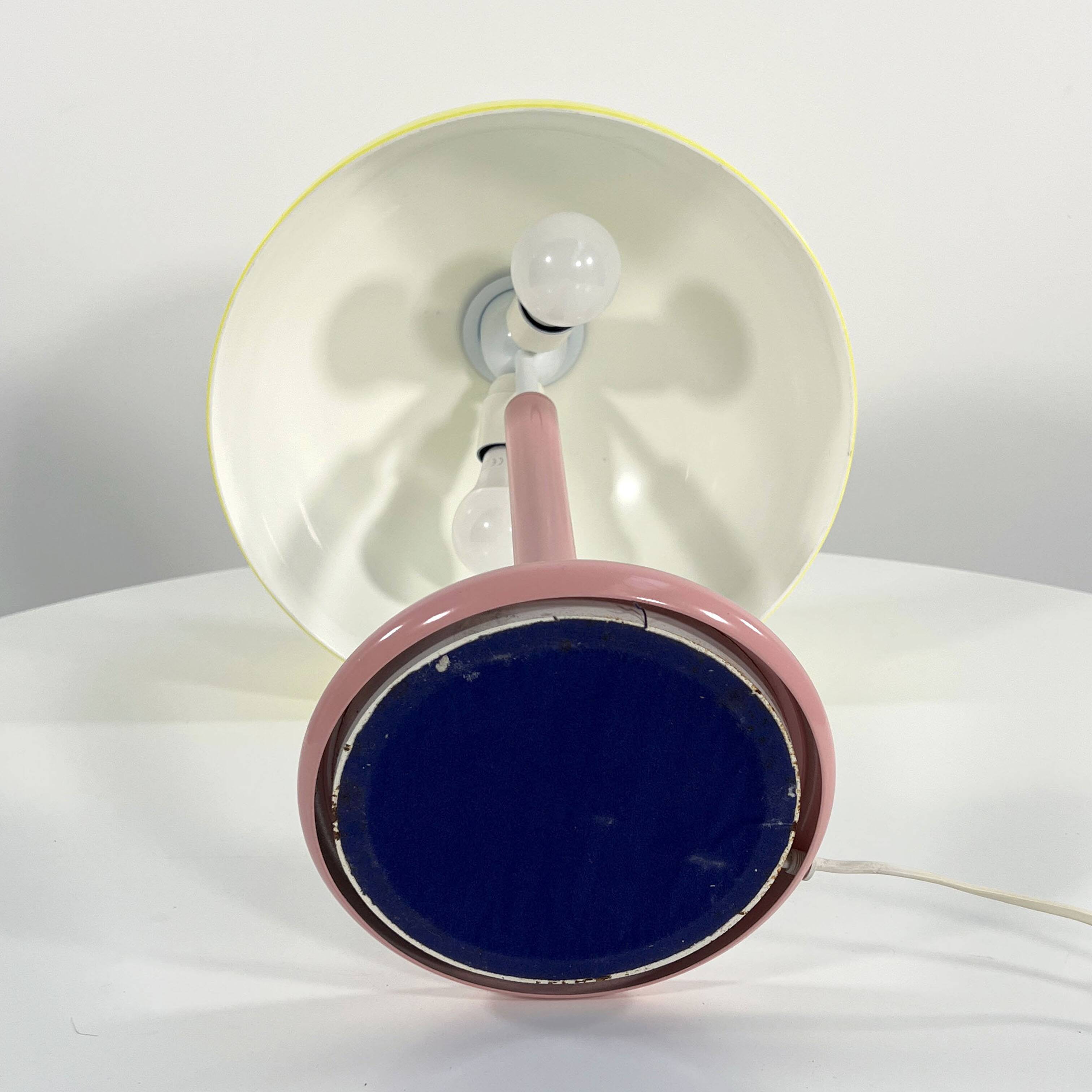 Postmodern Pink and Yellow Lamp, 1980