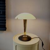 Lampe champignon, Luciano Cesaro, messing/mat zwarte tafellamp, jaren 90