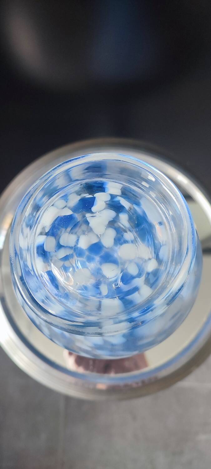 Blown glass bottle, Clichy glassworks, 20th century