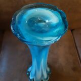 Large turquoise opaline crystal vase
