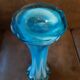 Grand vase cristal opaline turquoise