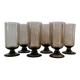 Set of 6 70s smoked glasses