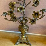 Pair of gilded bronze church candelabras.