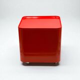 Table rouge Space Age design par Marcello Siard pour Longato, années 70