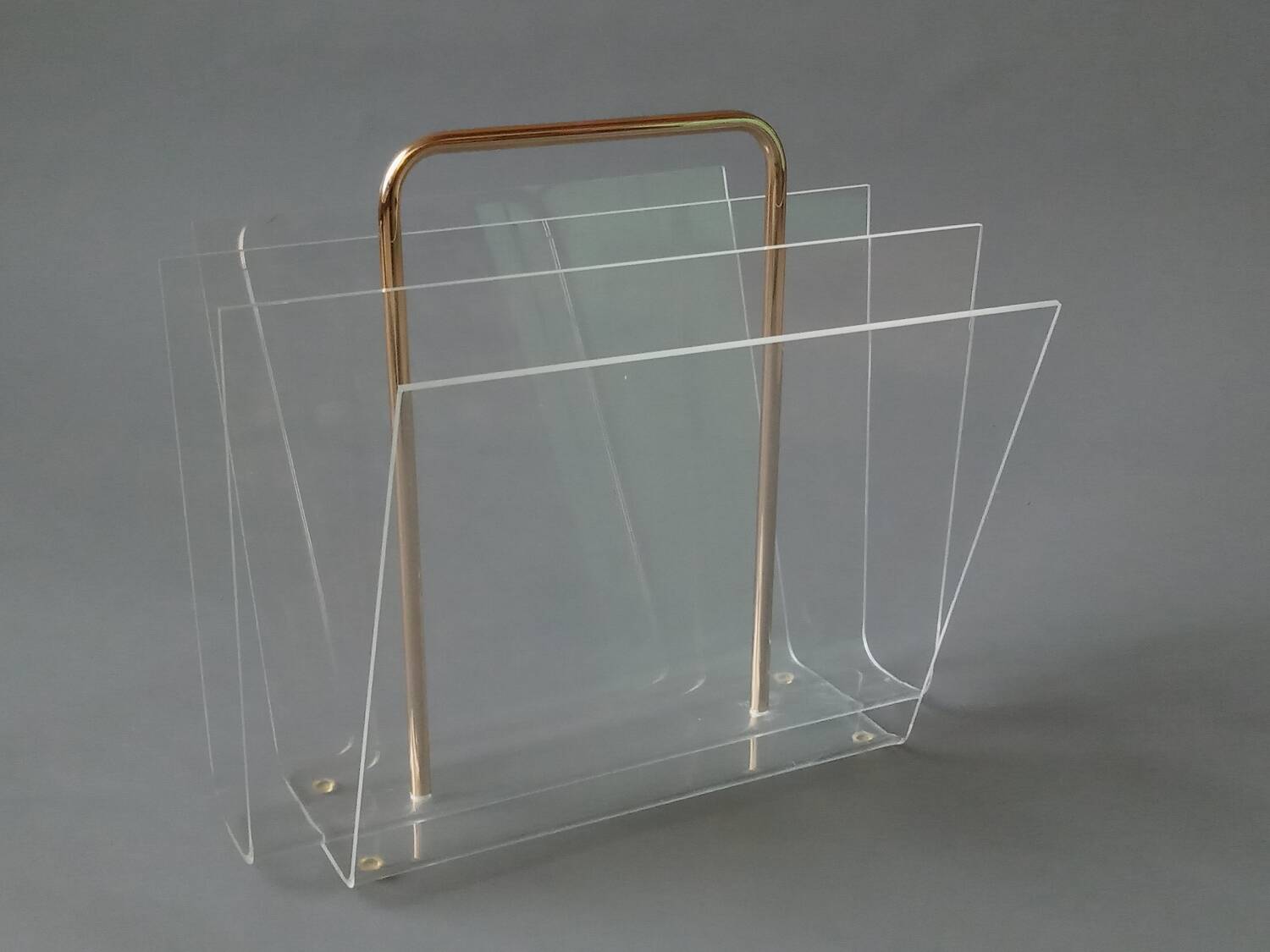 Plexiglas magazine rack by David Lange 1970s