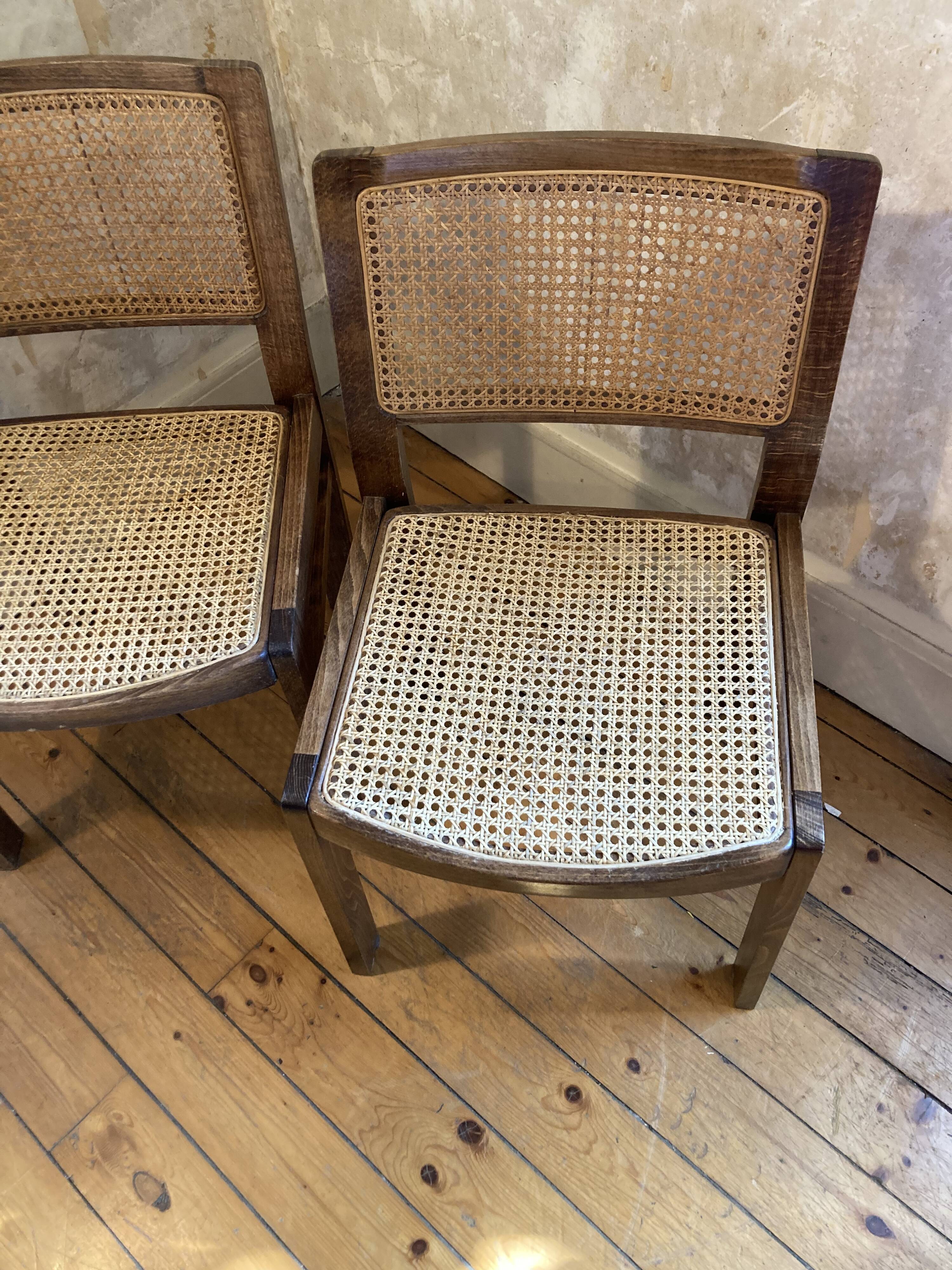 Pair of Baumann chairs canned