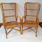 Paire de fauteuils en rotin