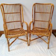 Pair of rattan armchairs