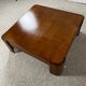Square modernist coffee table in stained beech veneer, 1970s/80s.