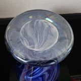 Vase bleu en verre irisé, florence, circa 1960