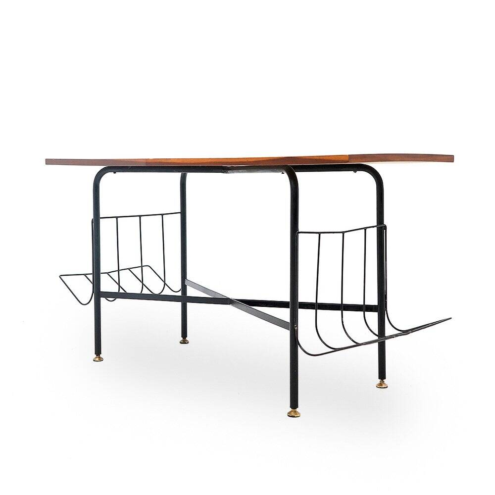 Coffee table with side magazine racks, 1960s.