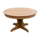 Round extendable Scandinavian dining table in Baumann style oak with central leg