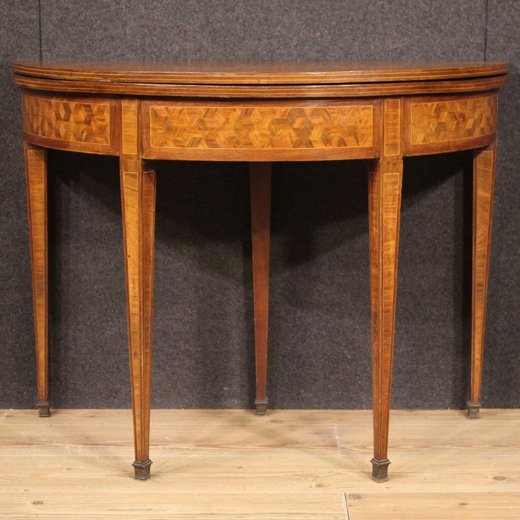 1930s Louis XVI style demilune gaming table