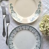 Assiettes plates anciennes dépareillées en faïence terre de fer