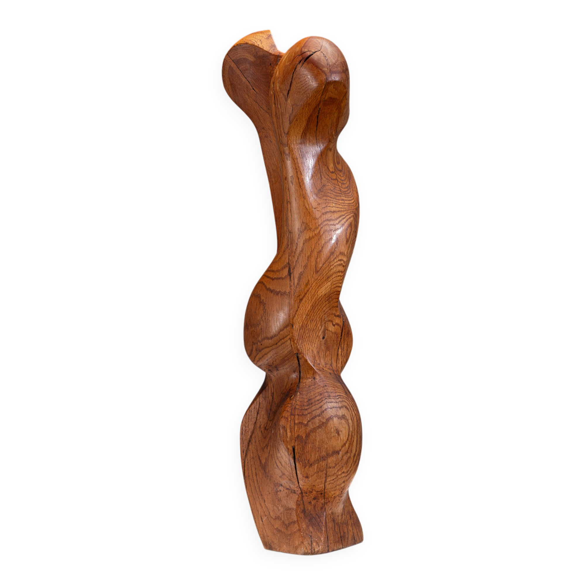 Abstract biomorphic wooden sculpture 1978