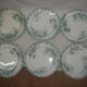 Lot of earthenware 6 plates Terre de Fer model Iris, 1940
