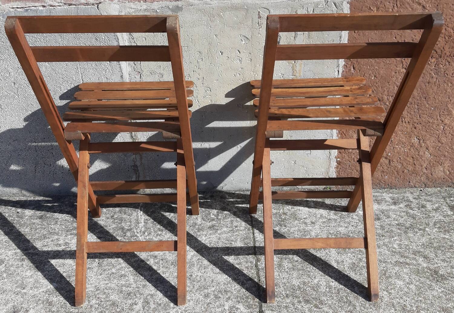 Chaises en bois pliables années 50