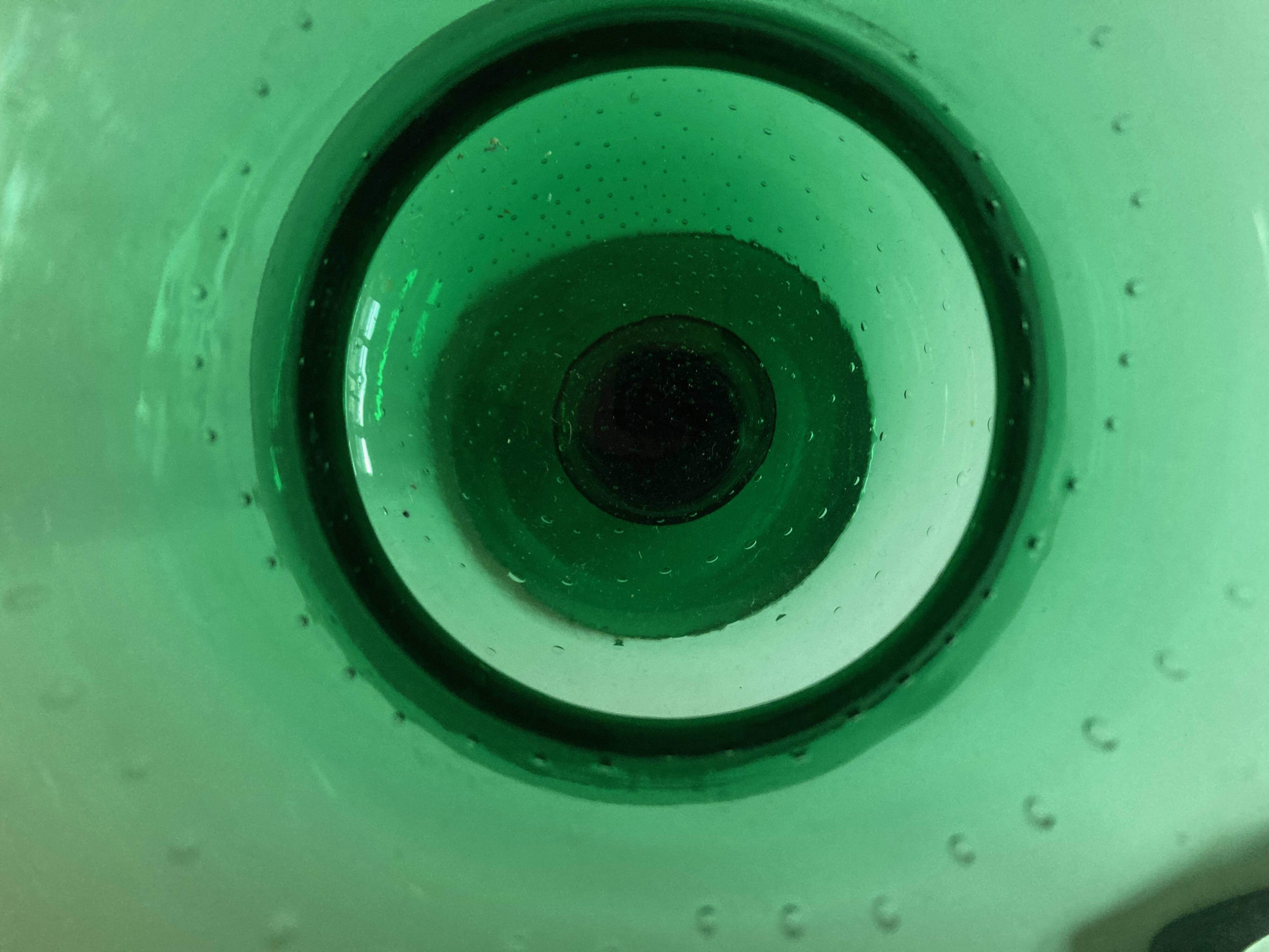 XXL Medici vase in bubbled glass from Empoli, Italian work 1960