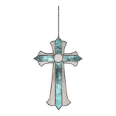 Croix en vitrail – Style Tiffany fait main, décoration murale
