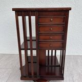 Mahogany rotating bookcase