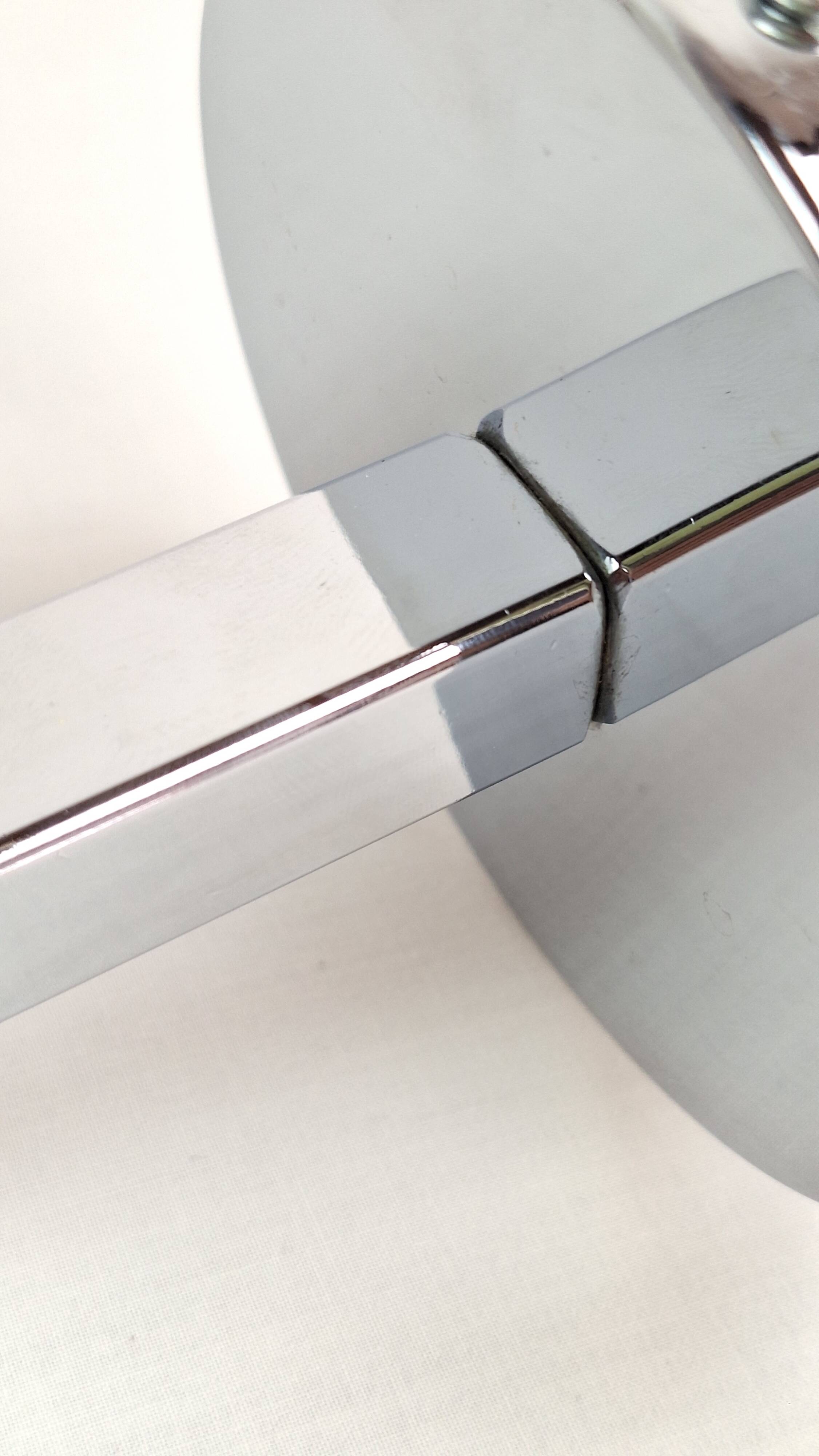 Chrome-plated metal and glass wall lights, 1970