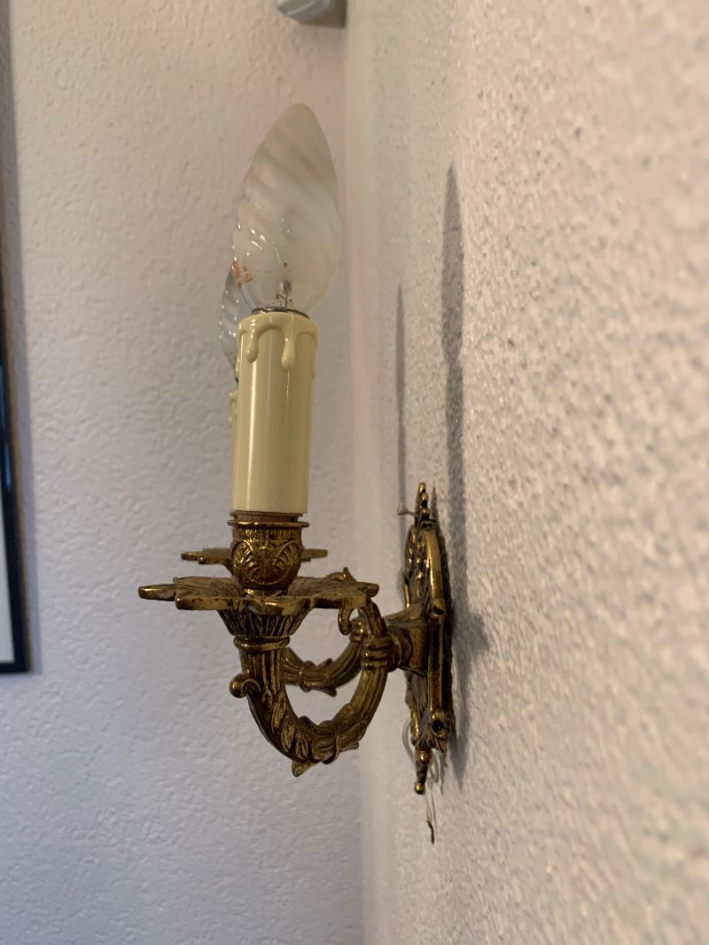 Electric metal wall lamp 2 arms from the 1950s