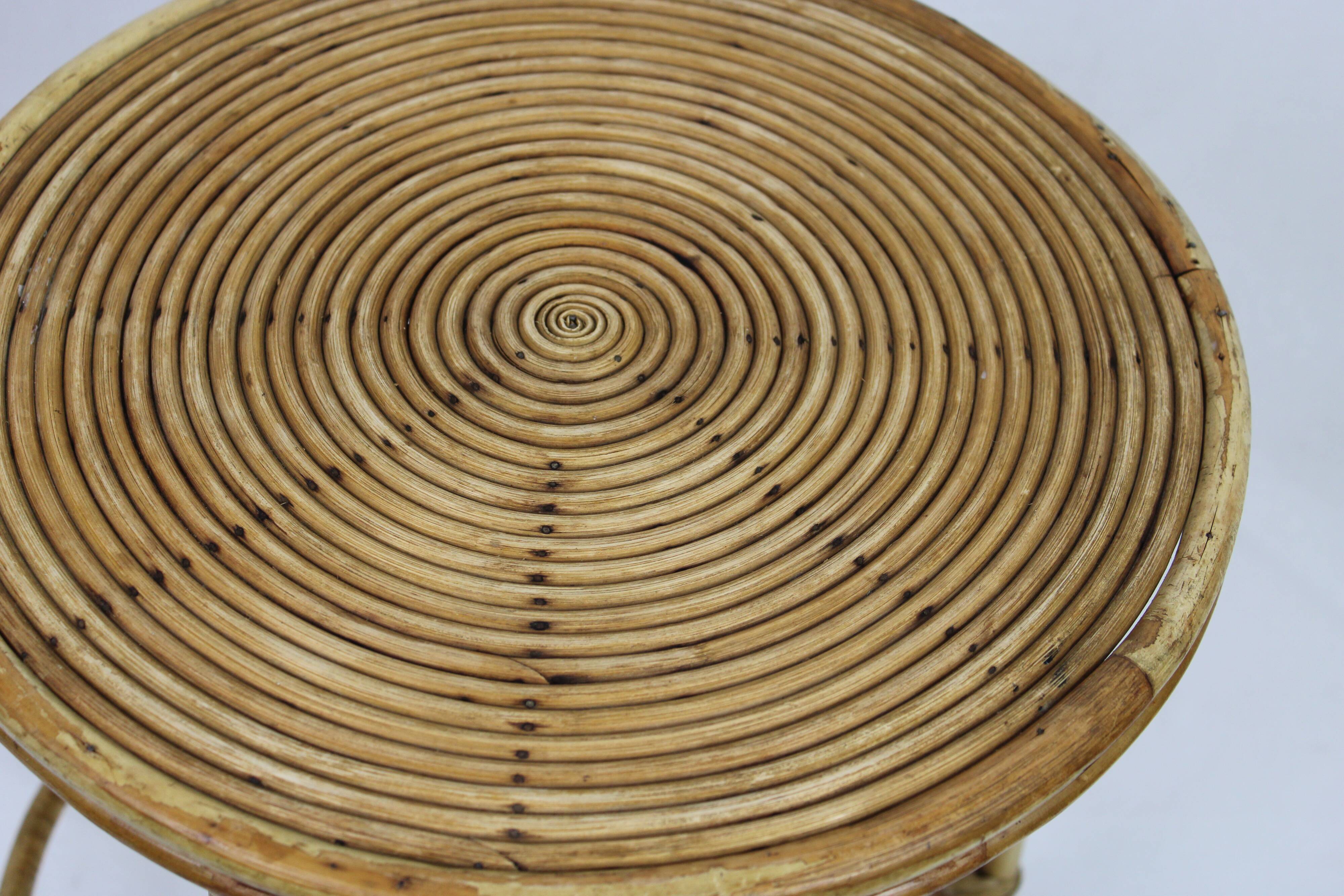 Rattan side table
