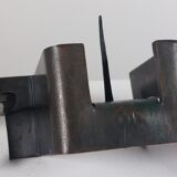 Vintage brutalist bronze candlestick by Wolfgang Bergmeister