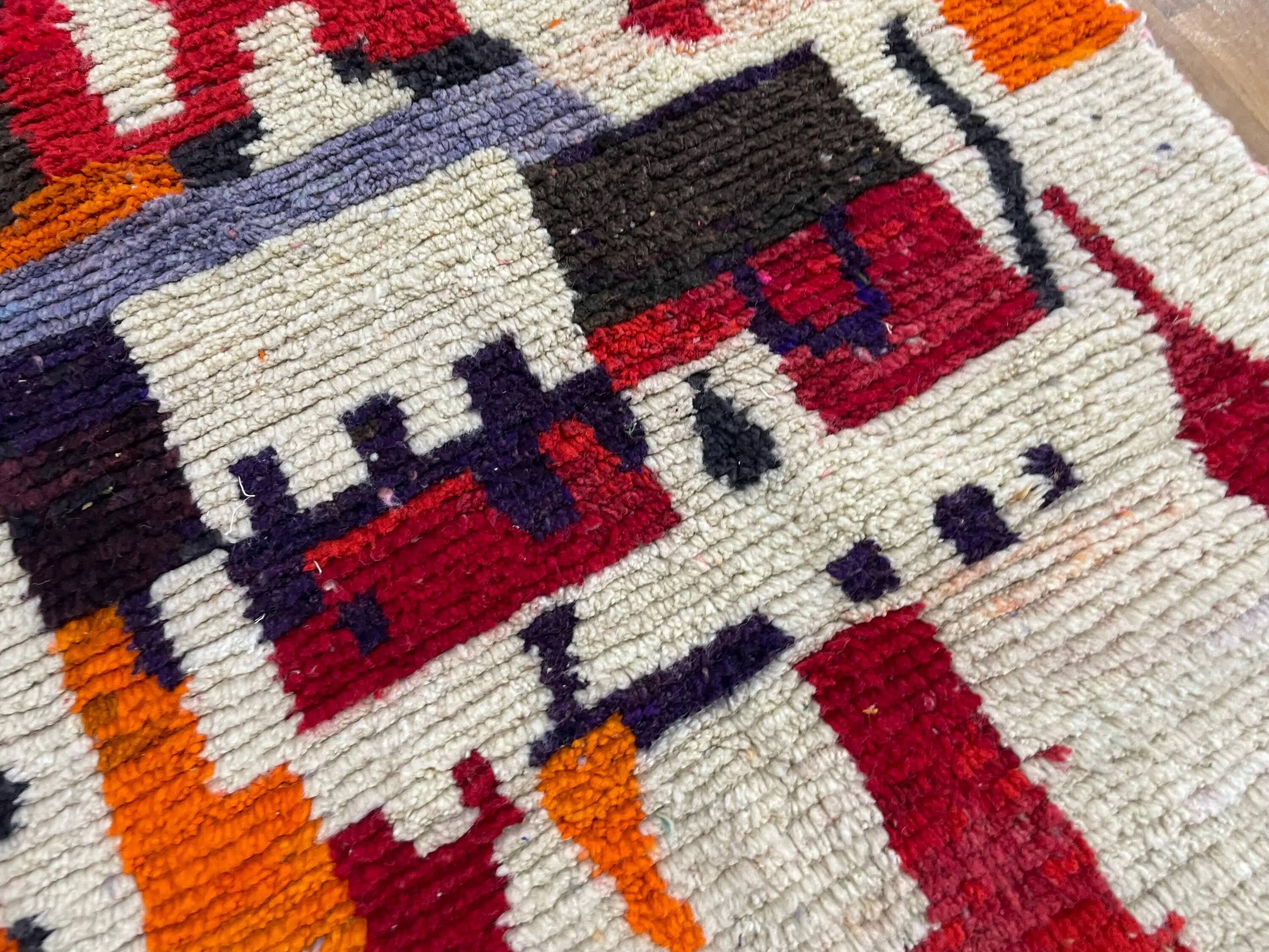 Handmade pure wool Moroccan rug 3x2 m