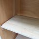 1950s wardrobe, 2 doors, one bar, 3 shelves, re-enchanted in pearl gray with waxed finish.