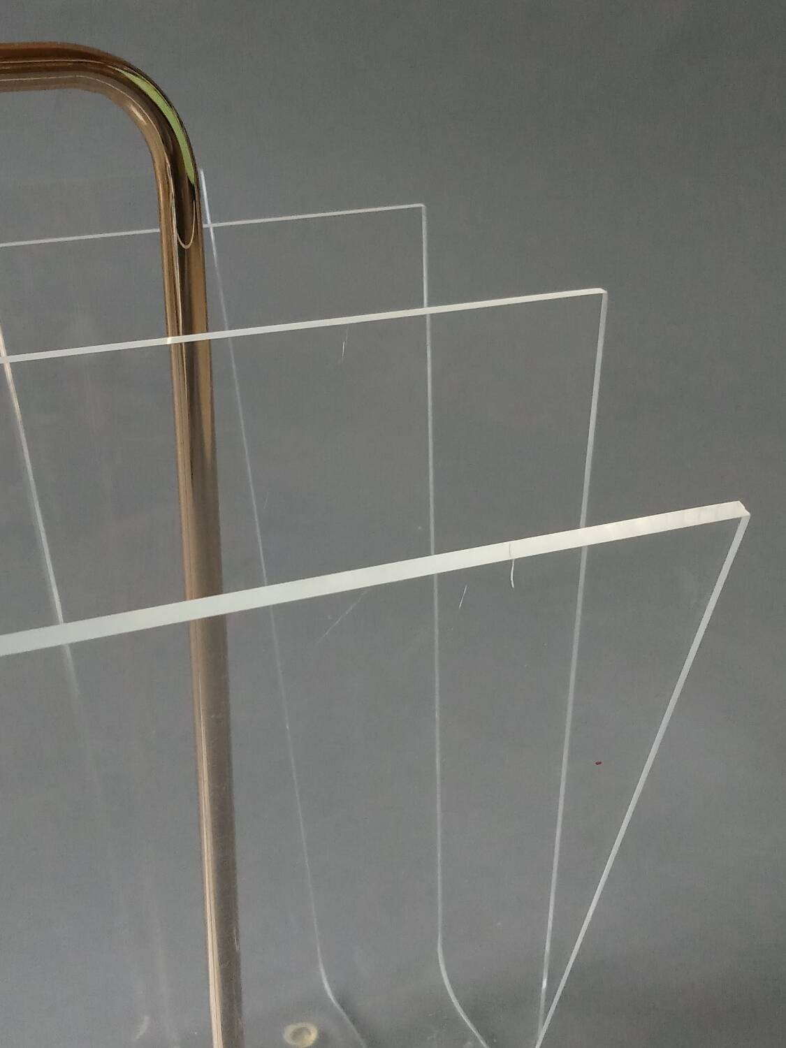 Plexiglas magazine rack by David Lange 1970s