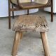 Petite table d'appoint ou tabouret en teck blond quadripode H:30 L43 l30