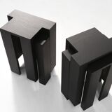 Black stackable stools of side tables (new) by Bram Vanderbeke, Belgium, 2017