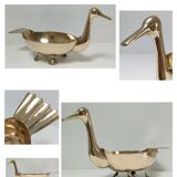 Zoomorphic cut brass bird 70s