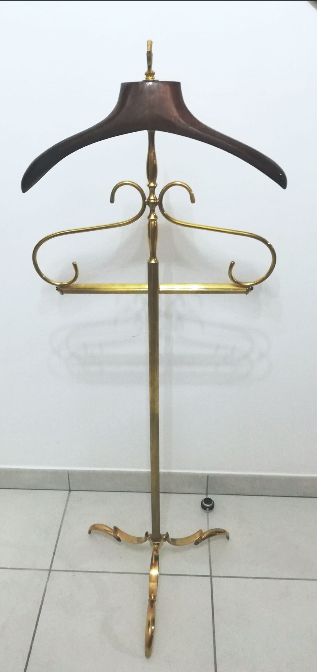 Night valet in mahogany and brass neoclassical style