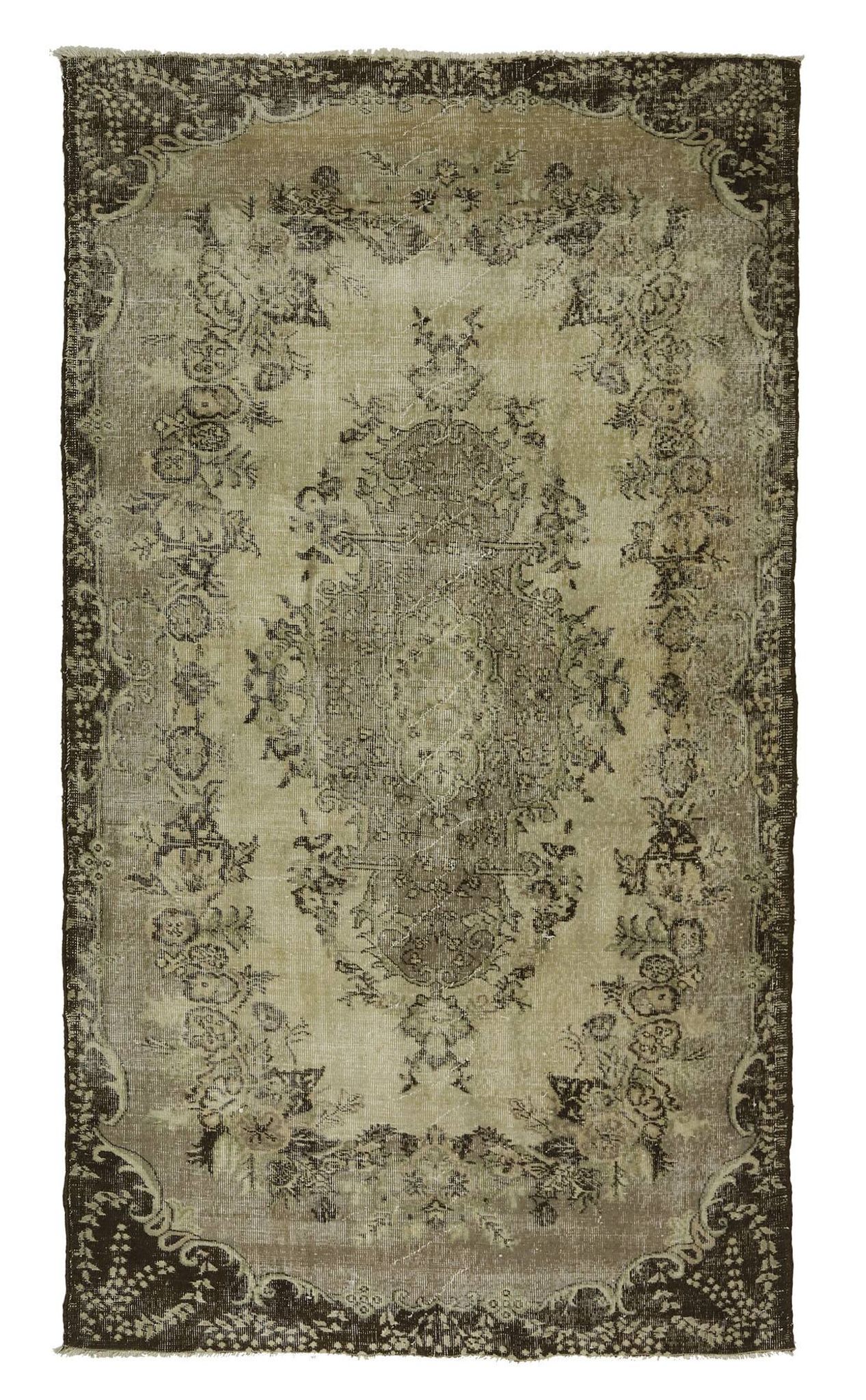 One-of-a-kind turkish handwoven vintage rug - rustic vintage charm 282x 164