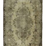 One-of-a-kind turkish handwoven vintage rug - rustic vintage charm 282x 164